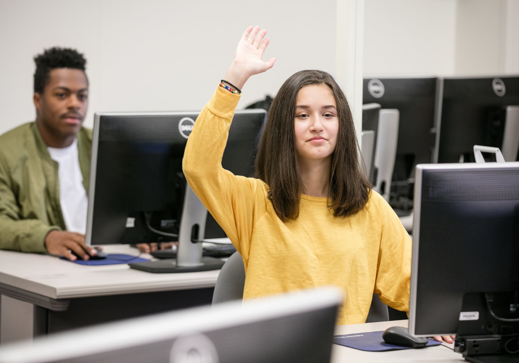 Female Student Rising Hand