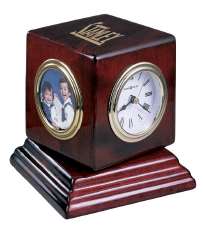 Howard Miller Reuben Swivel Cube Clock with Picture Frame