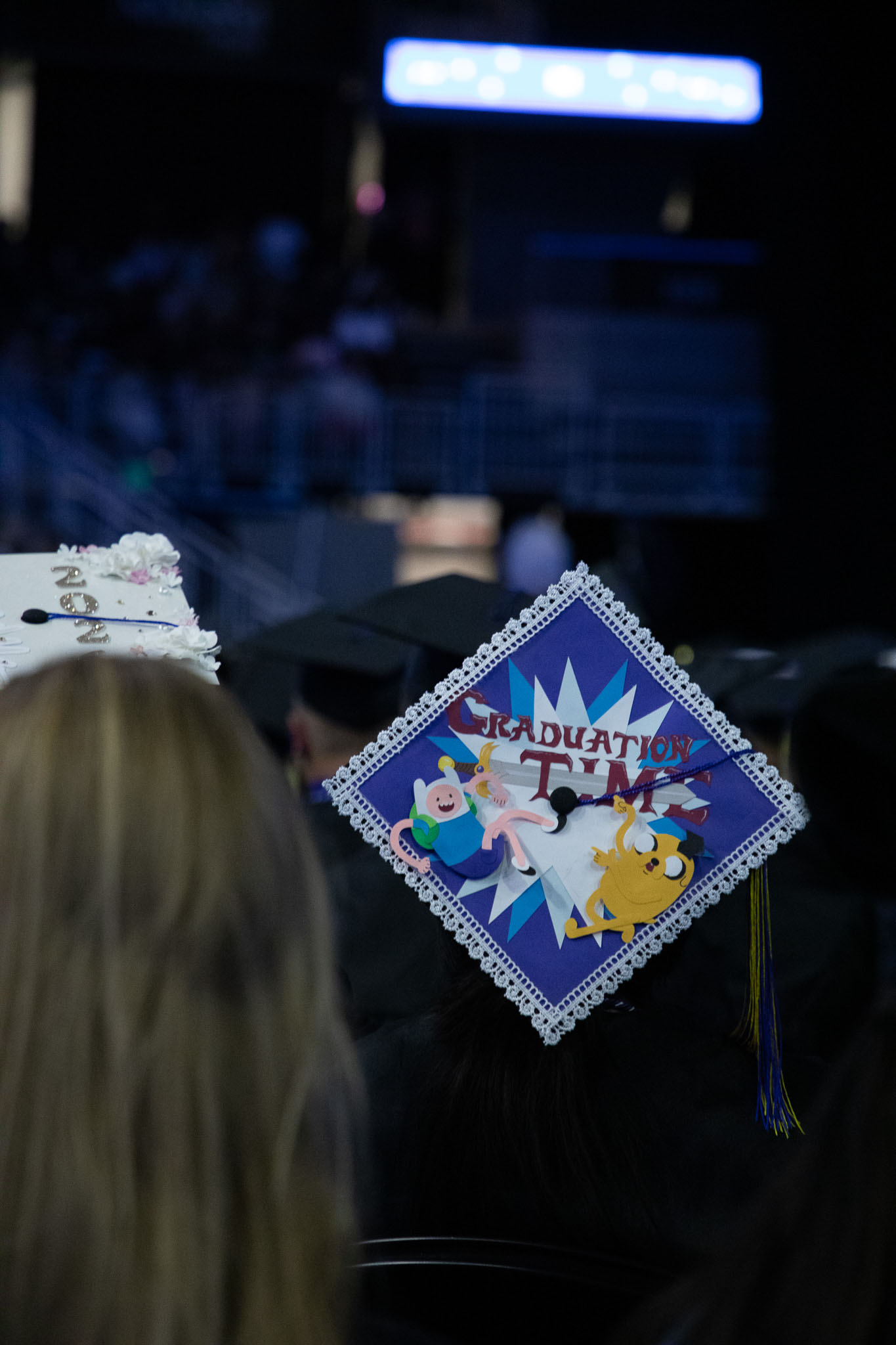 Student wearing Adventure Time graduation cap