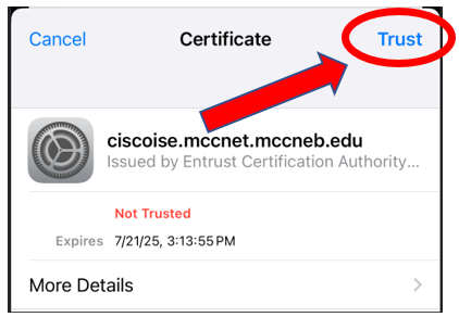 Eduroam Setup for iOS - Step 2