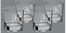 8 Ounce Rectangular Rocks Glasses, Set of 4