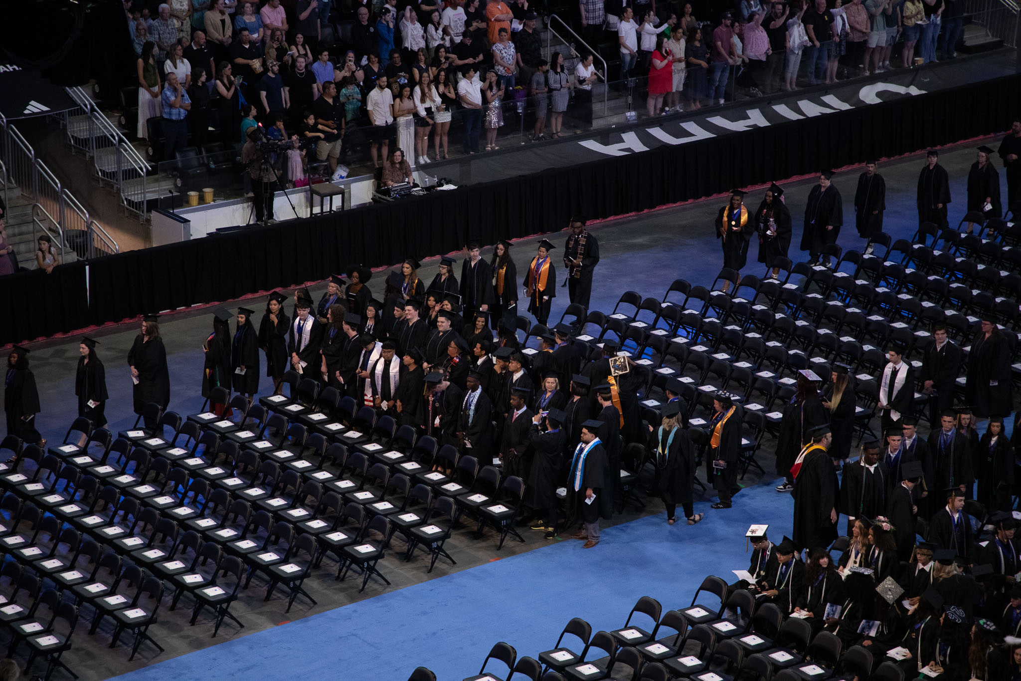 Photo of group students being seated