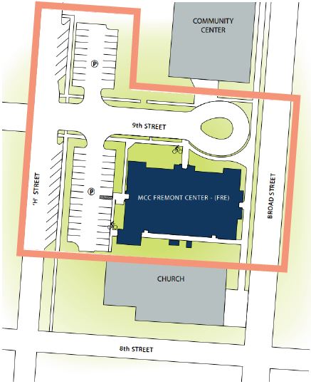 Map of Clery Boundary for Fremont Area Center