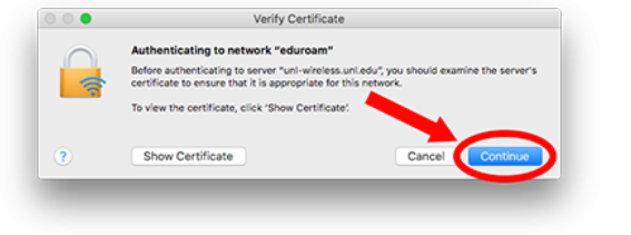 Eduroam Setup for macOS - Step 2